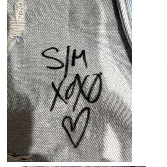 NWT heavily distressed denim jacket w/ Chanel Gray/Black scarf print in S/M - Picture 3 of 5